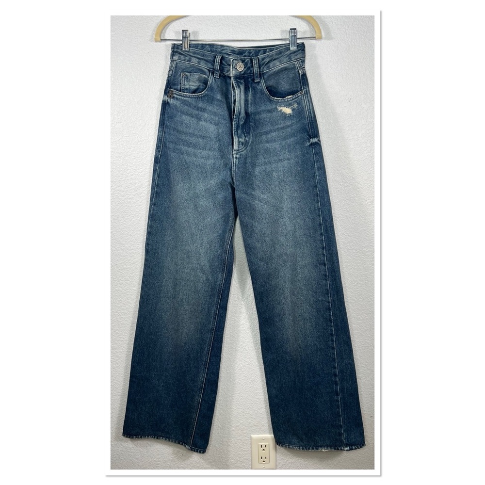 John John Made In Heaven 100% Cotton Wide Leg Button Fly Jeans Sz BR 36/US 26